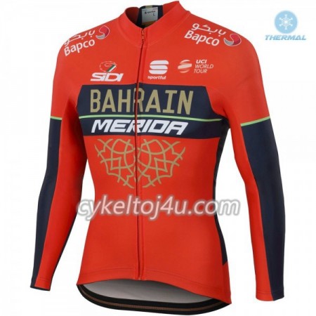 Cykeltrøje 2018 Bahrain-Merida N001 Vinter Thermal Fleece